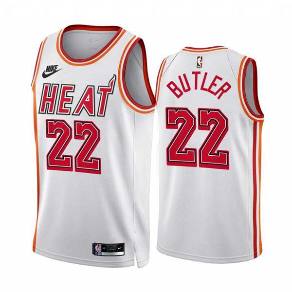 Mens Miami Heat #22 Jimmy Butler White Classic Edition Stitched Basketball Jersey Dzhi->miami heat->NBA Jersey